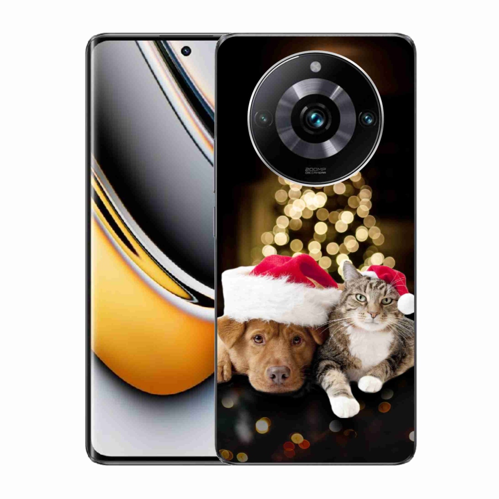 Gél borítás mmCase a Realme 11 Pro/11 Pro+ készülékhez - Karácsonyi kutya és macska