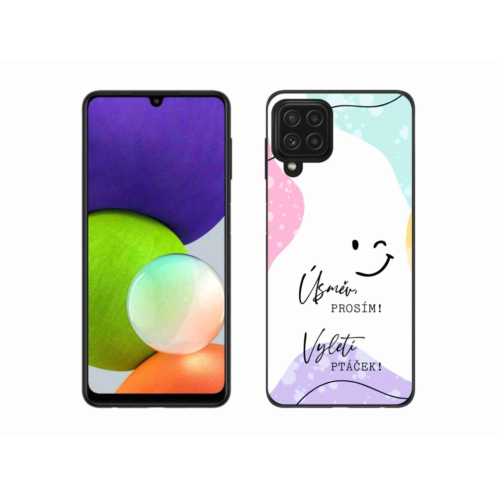 Gél borítás mmCase Samsung Galaxy A22 4G - vicces szöveg 4 fehér háttérrel