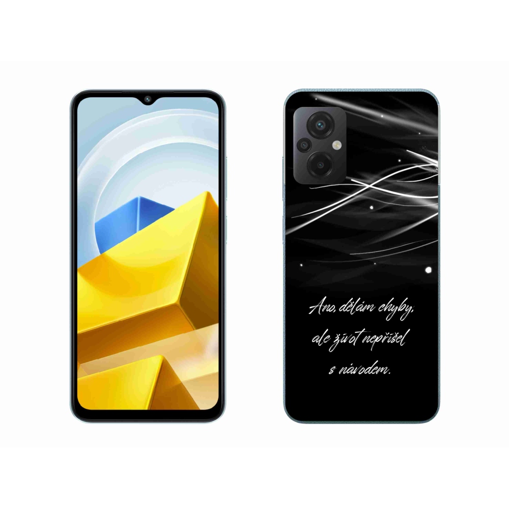 Gél borítás mmCase a Xiaomi Poco M5 4G-n - idézem fekete háttérrel