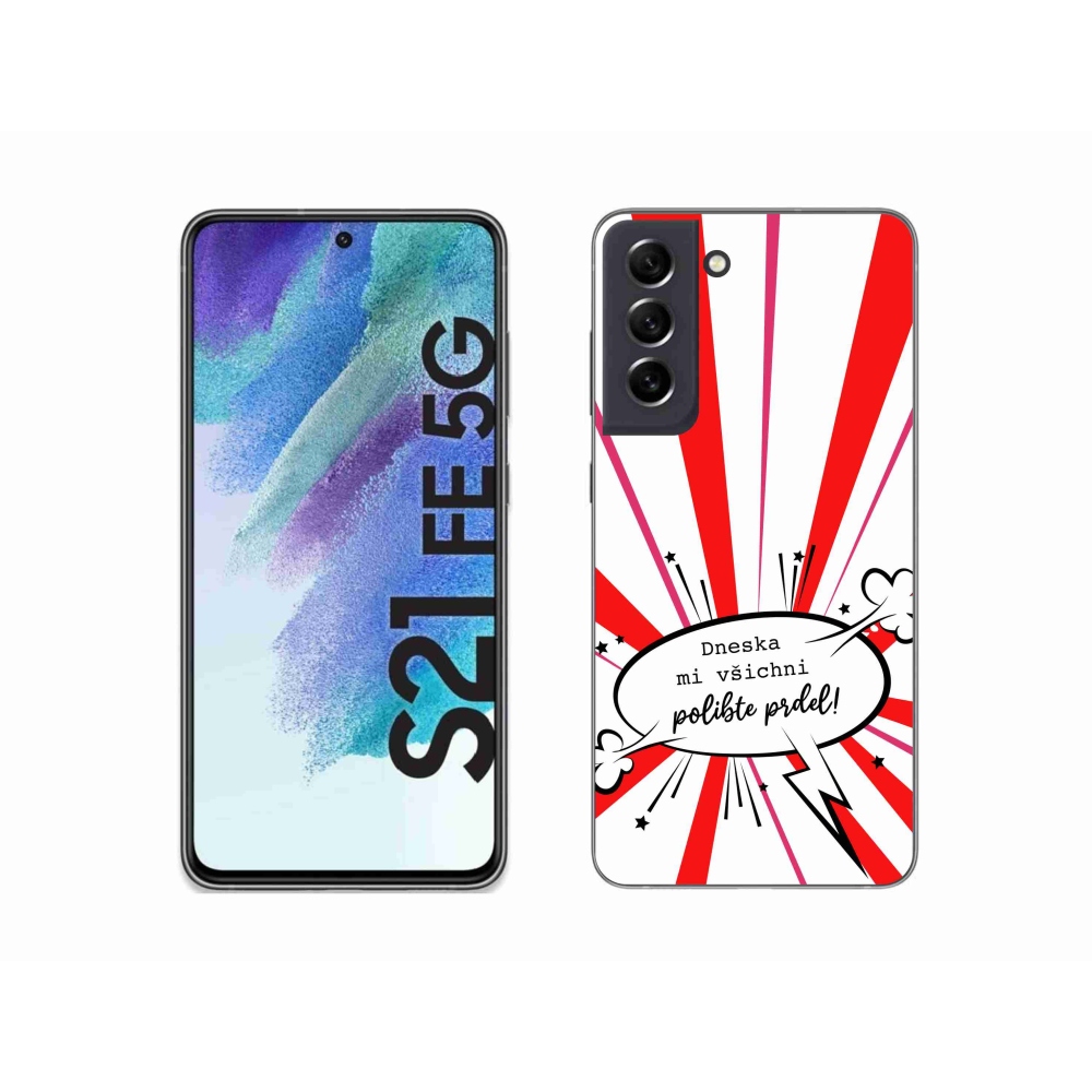 Gél borító mmCase Samsung Galaxy S21 FE 5G - vicces szöveg 15 fehér háttér