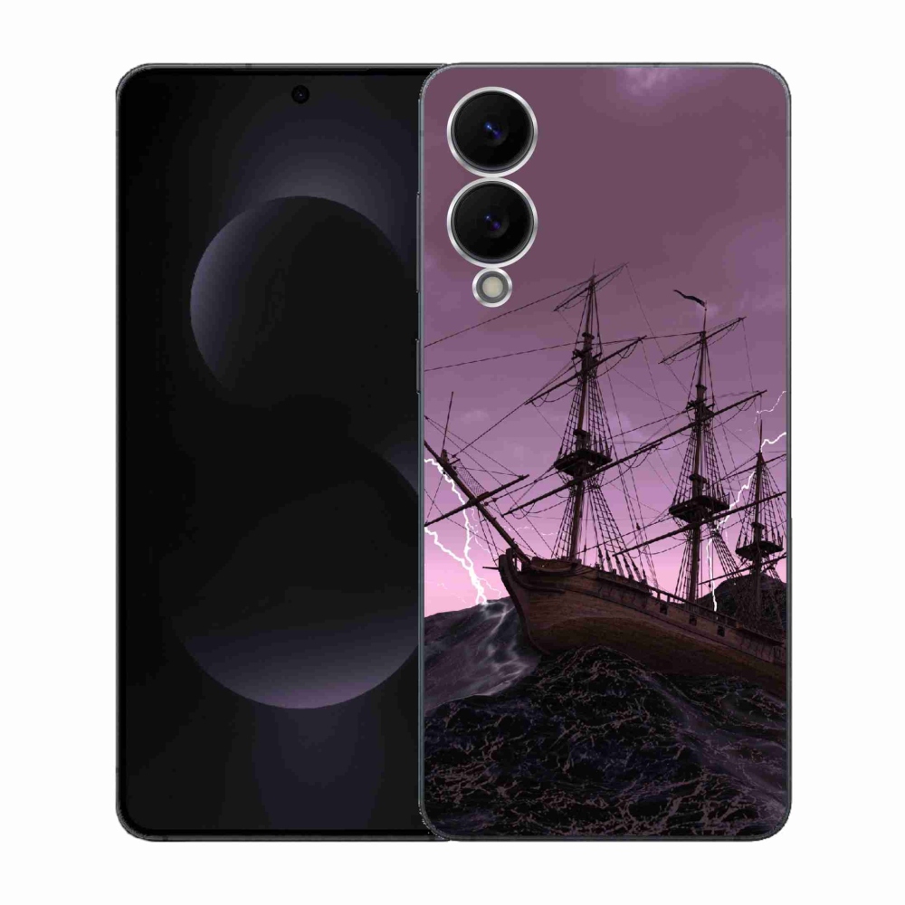 Zselés borítás mmCase Samsung Galaxy S25 Edge készülékhez - hajó a viharban