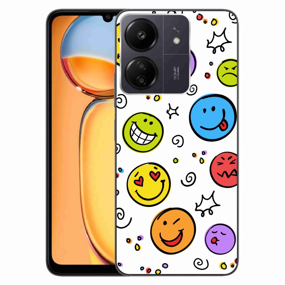 Gél borítás mmCase a Xiaomi Poco C65/Redmi 13C számára - smiley-k