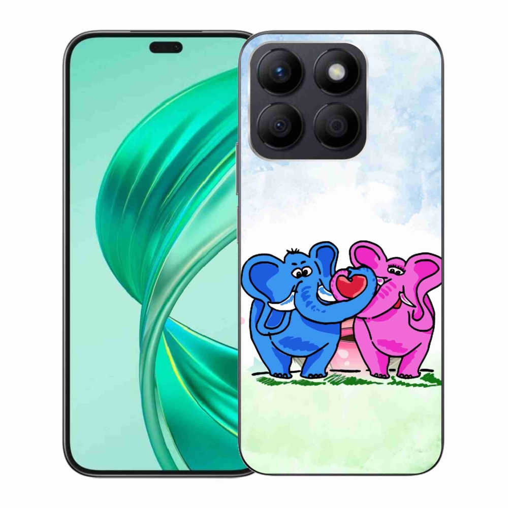 Gél borítás mmCase a Honor X8b számára - szerelmes elefántok
