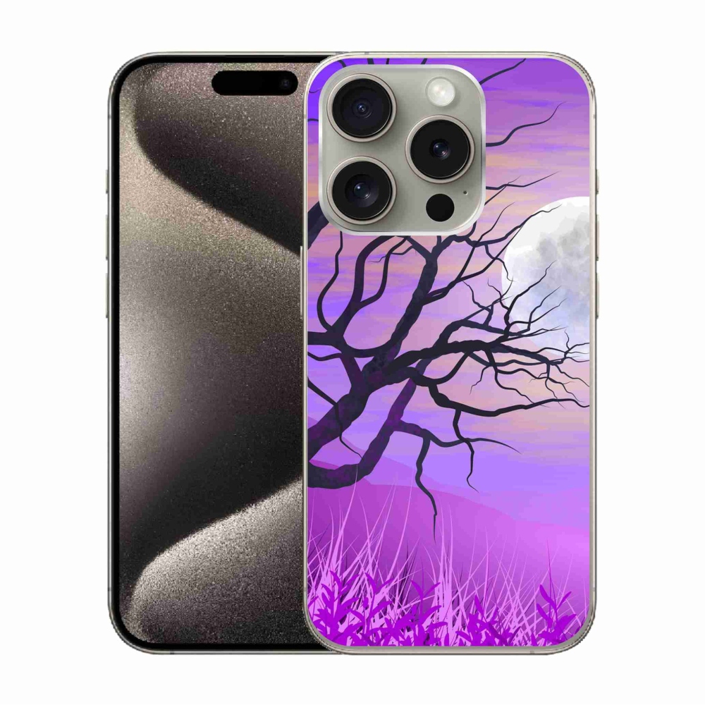 Gél tok mmCase iPhone 15 Pro készülékhez - rajzfilmes kidőlt fa