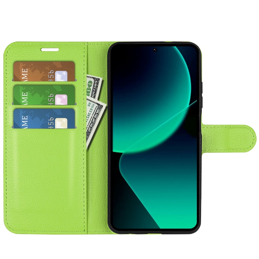 Litchi könyv tok Xiaomi 13T/13T Pro-hoz - zöld