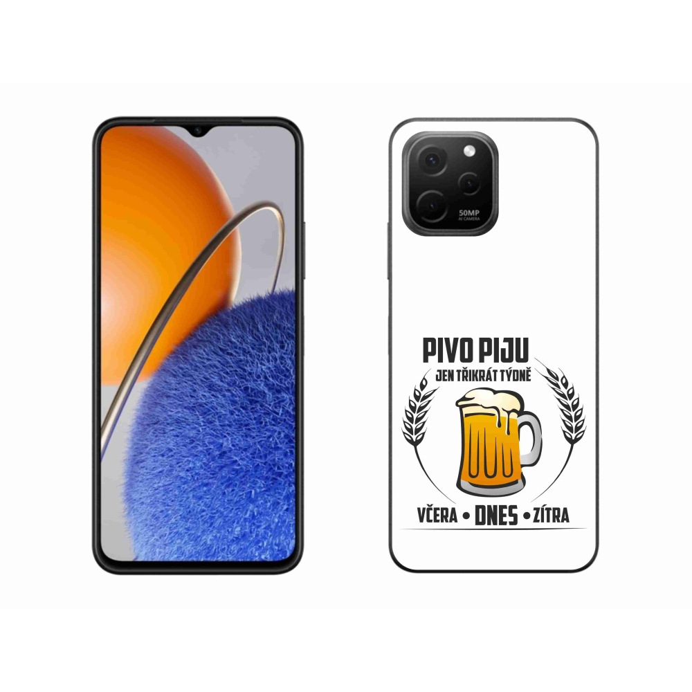 Gél borító mmCase a Huawei Nova Y61 készülékhez - sör motívum fehér háttérrel