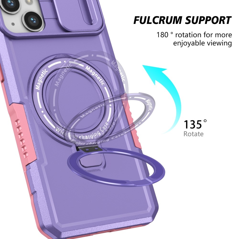 Fulcrum tartós borító kameravédelemmel és MagSafe funkcióval iPhone 14 készülékhez - rózsaszín/lila