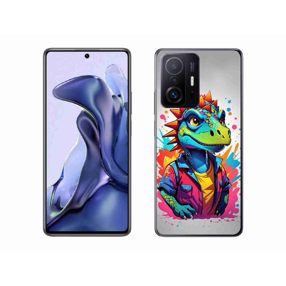 Gél borító mmCase a Xiaomi 11T-hez - színes dinoszaurusz