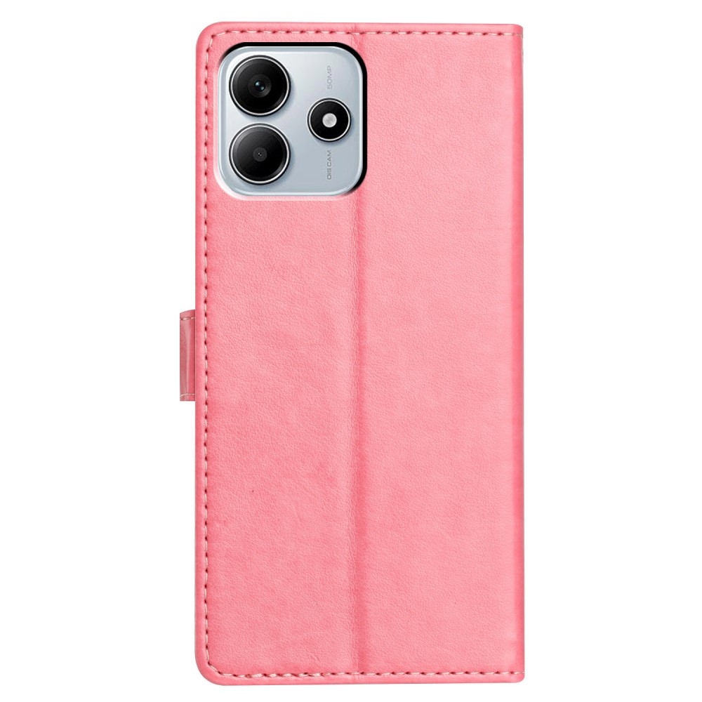 Vérrögök könyv tok a Xiaomi Redmi Note 14 5G-hez - rózsaszínű