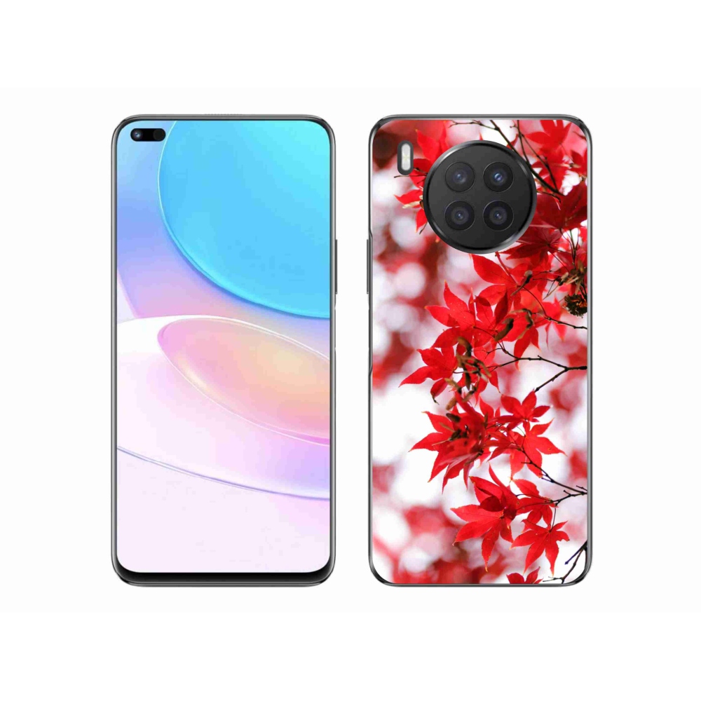 Gél borítás mmCase a Huawei Nova 8i készülékhez - piros levelek