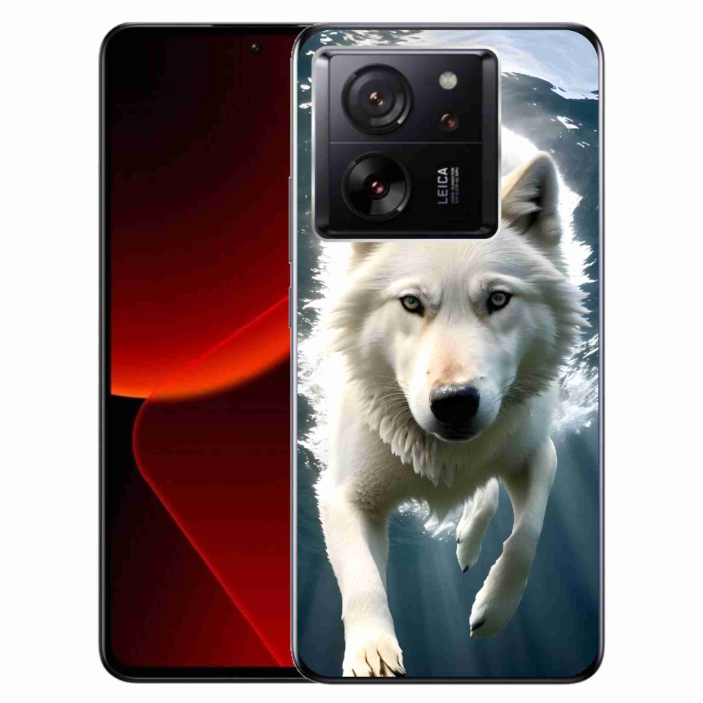 Gél borítás mmCase a Xiaomi 13T/13T Pro készülékhez - fehér farkas