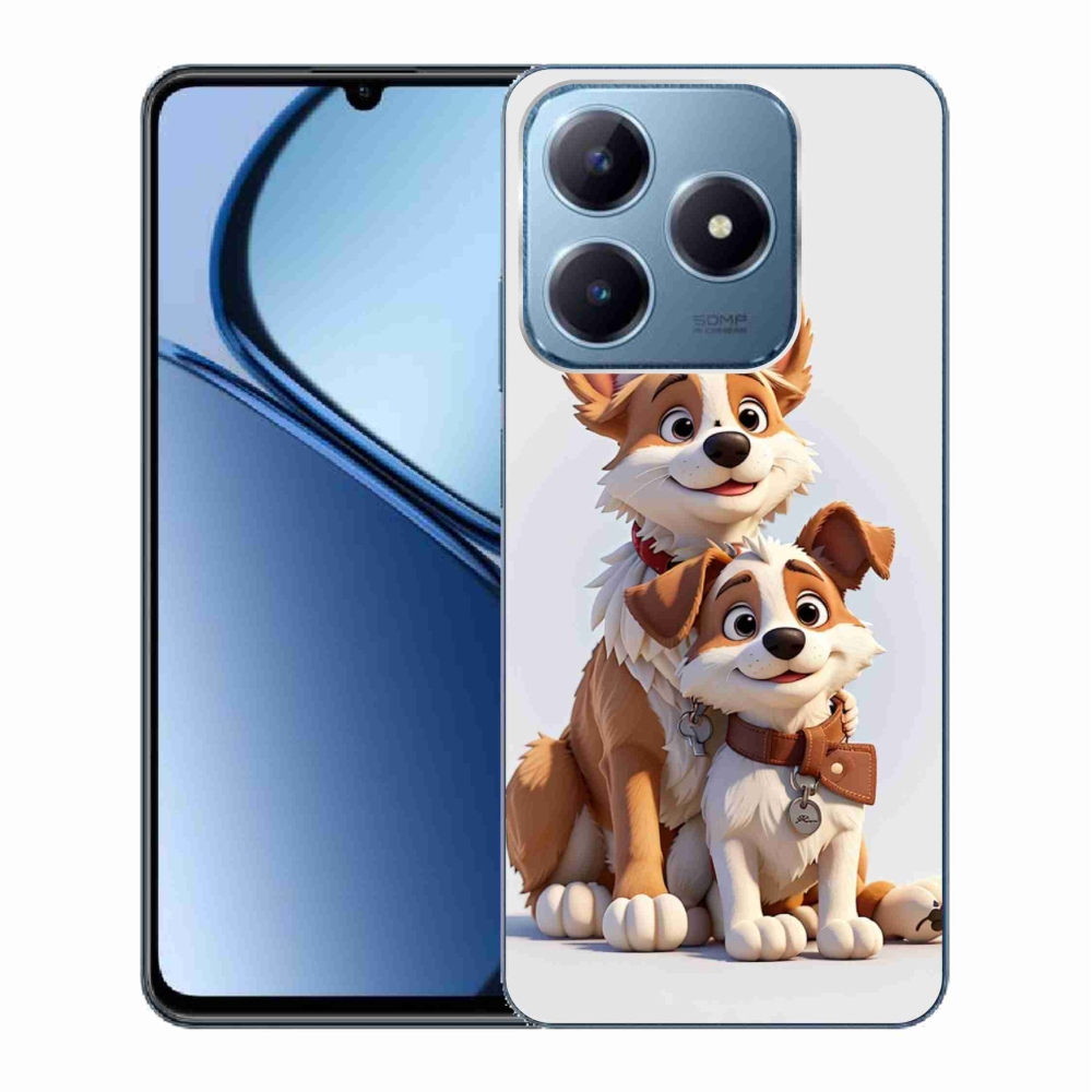 Gél borítás mmCase a Realme C63 készülékhez - kutyák rajzolása