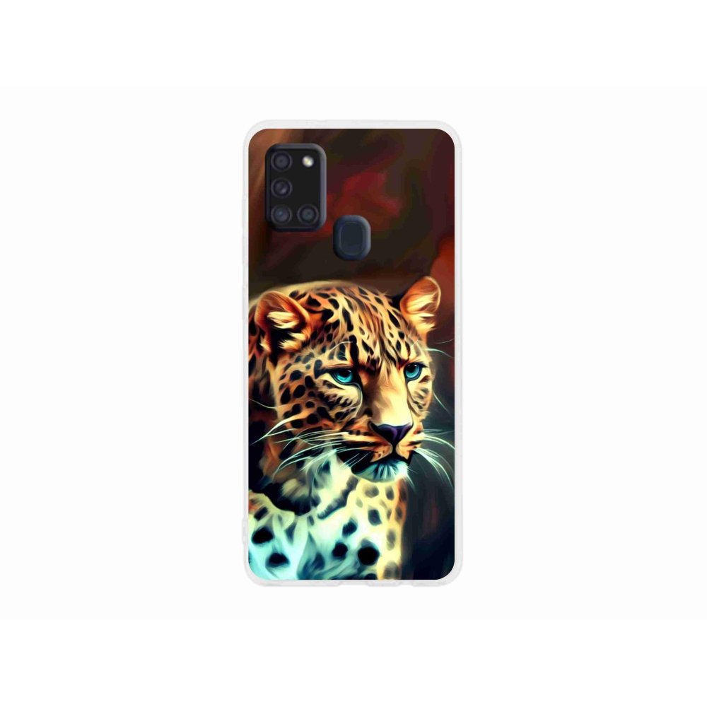 Zselés borítás mmCase Samsung Galaxy A21s készülékhez - leopárd