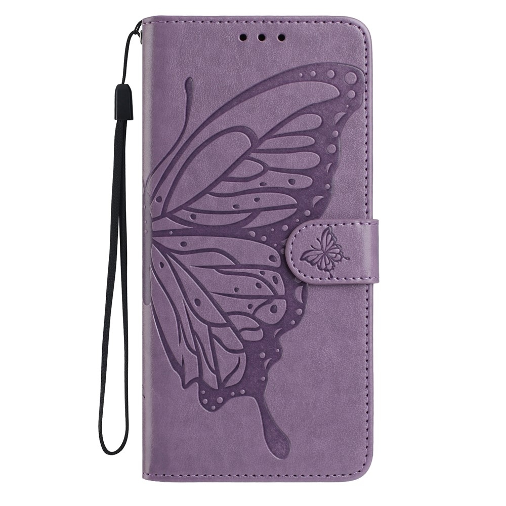 Virágos pillangó könyv tok Xiaomi 15T-hez - lila