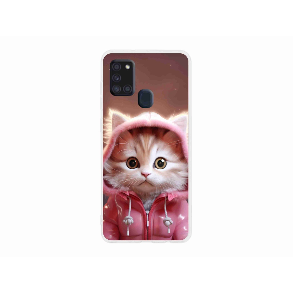 Gél borító mmCase Samsung Galaxy A21s készülékhez - aranyos cica 3