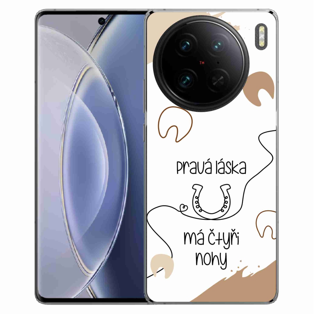 Gél borítás mmCase a Vivo X90 Pro készülékhez - Ló motívum fehér háttér