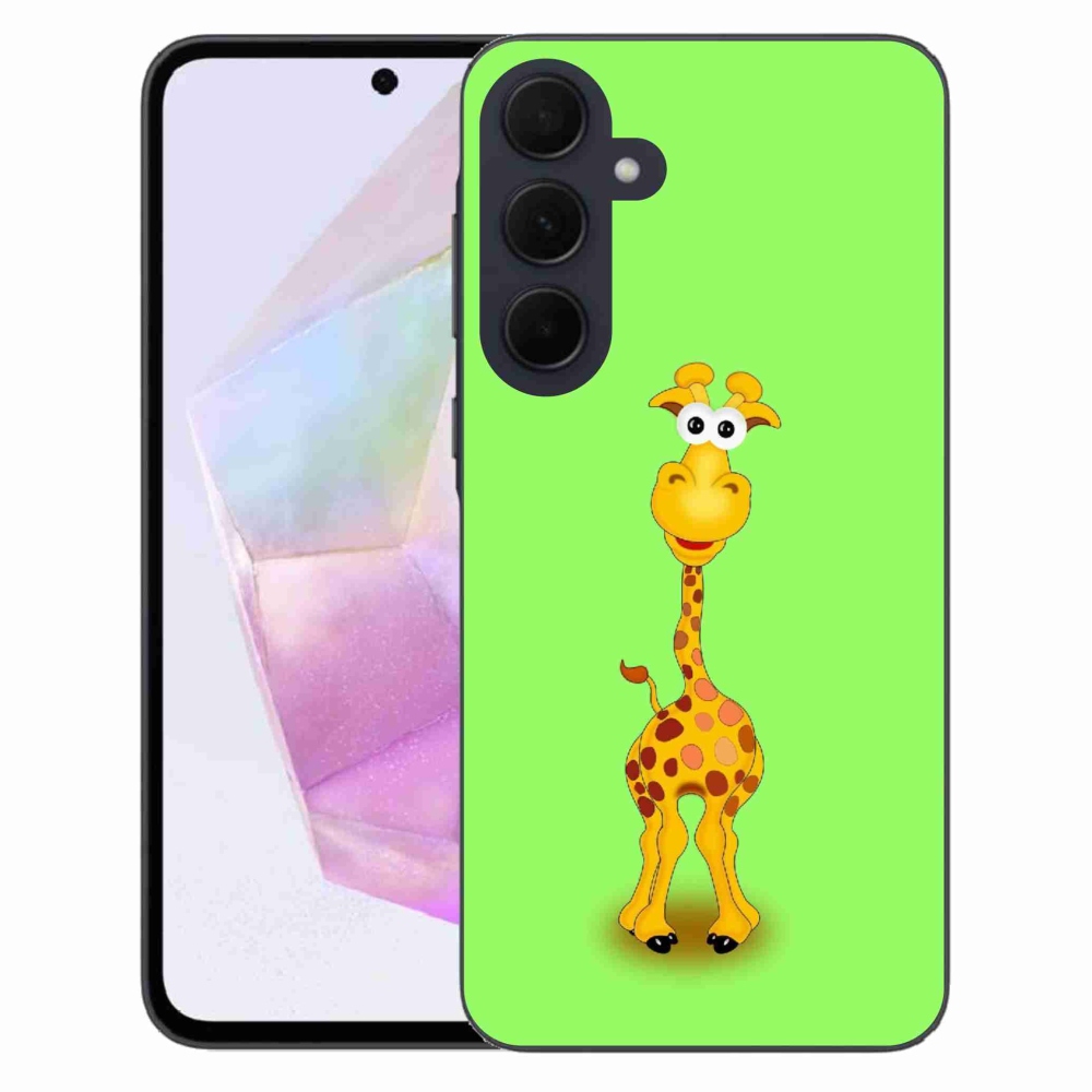 Zselés borítás mmCase Samsung Galaxy A35 5G - rajzfilm zsiráfhoz