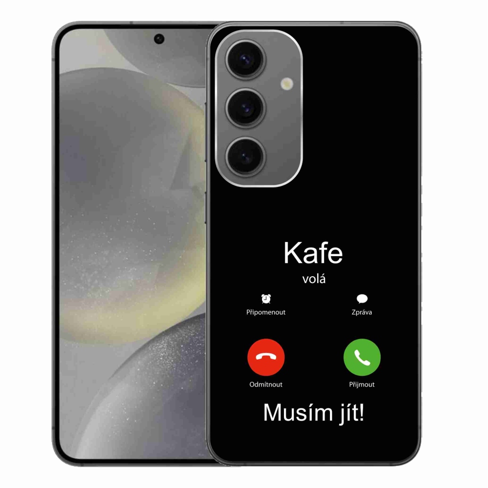 Gél borítás mmCase Samsung Galaxy S24+ készülékhez - kávé hívó fekete háttér