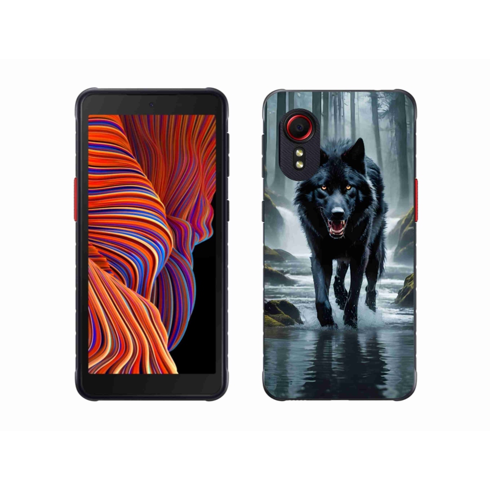 Zselés borítás mmCase Samsung Galaxy Xcover 5 - fekete farkas