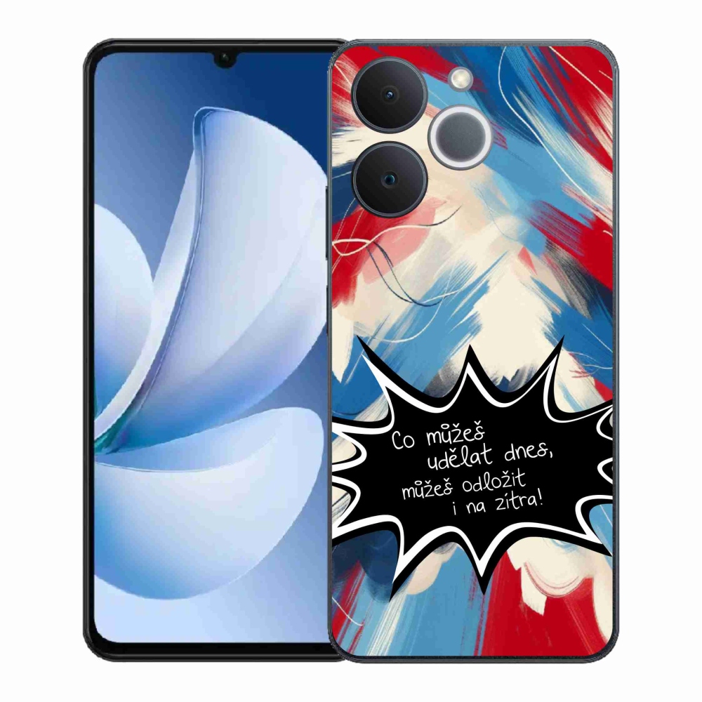 Gél borító mmCase a Realme Note 70T készülékhez - vicces szöveg 9 fekete háttér