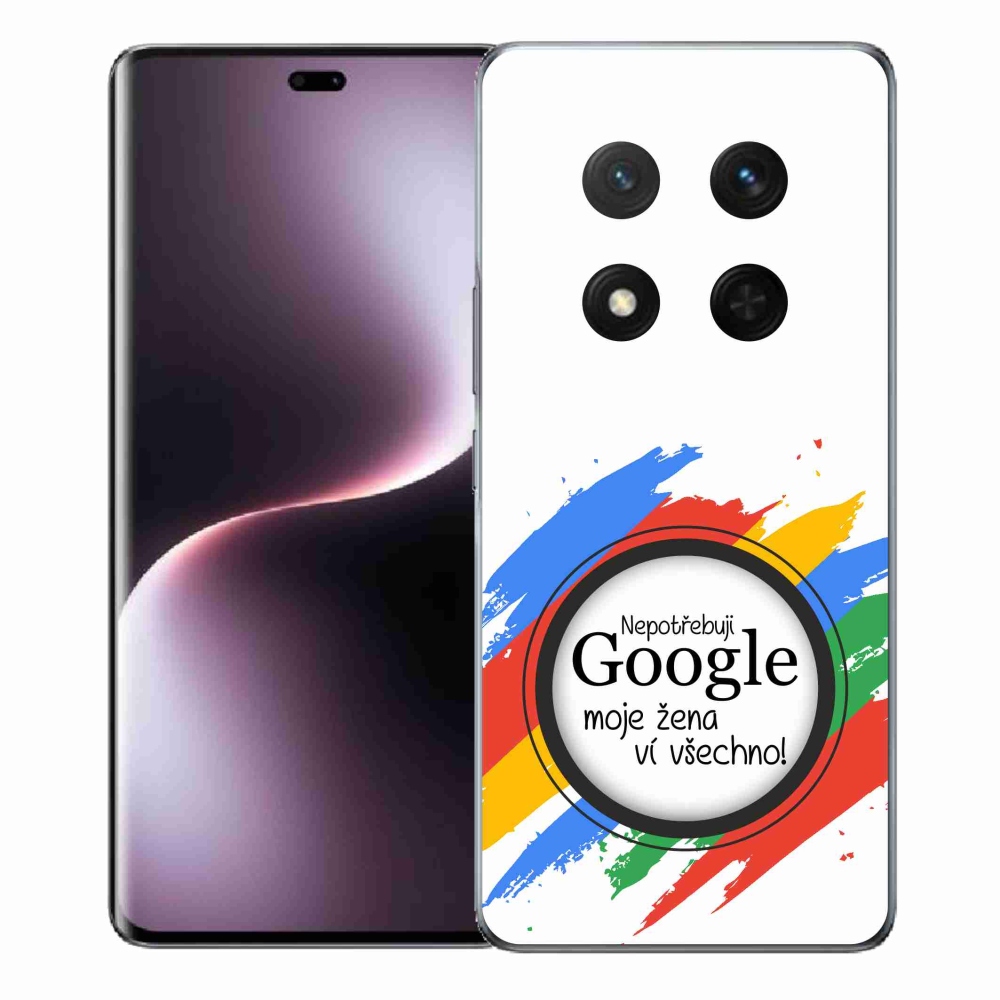 Gél borító mmCase a Honor Magic 7 Lite 5G-n - a nő mindent tud fehér háttérrel