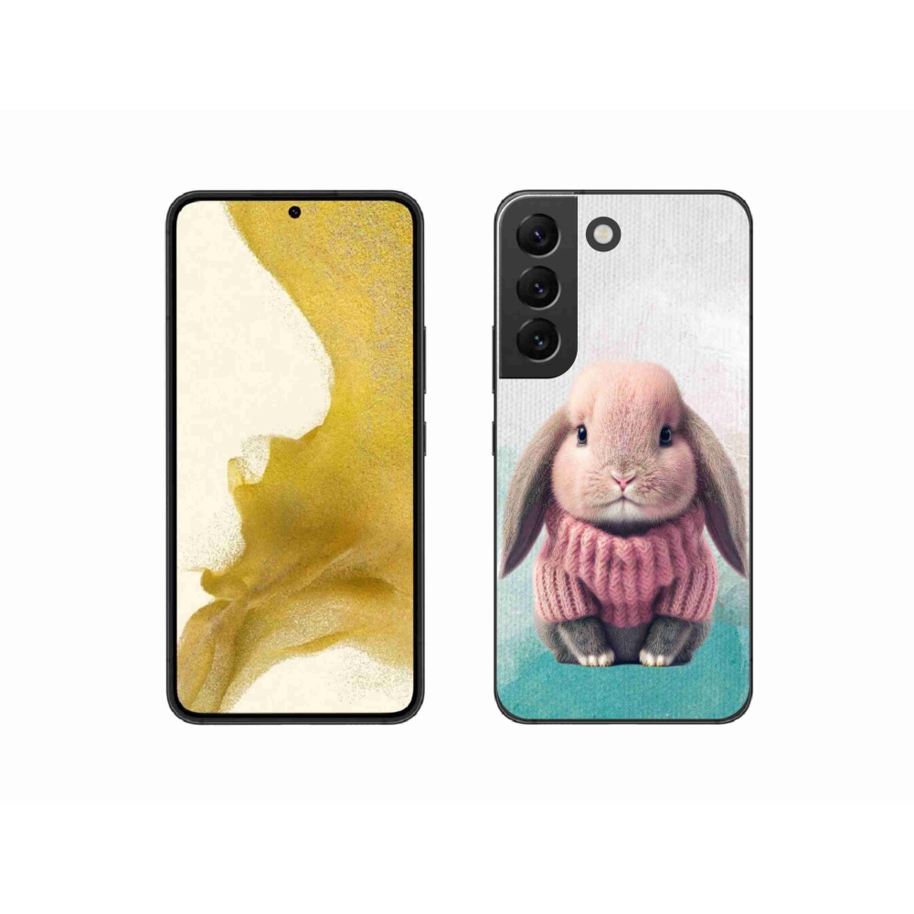 Gél borítás mmCase Samsung Galaxy S22 5G - nyúl pulóverben
