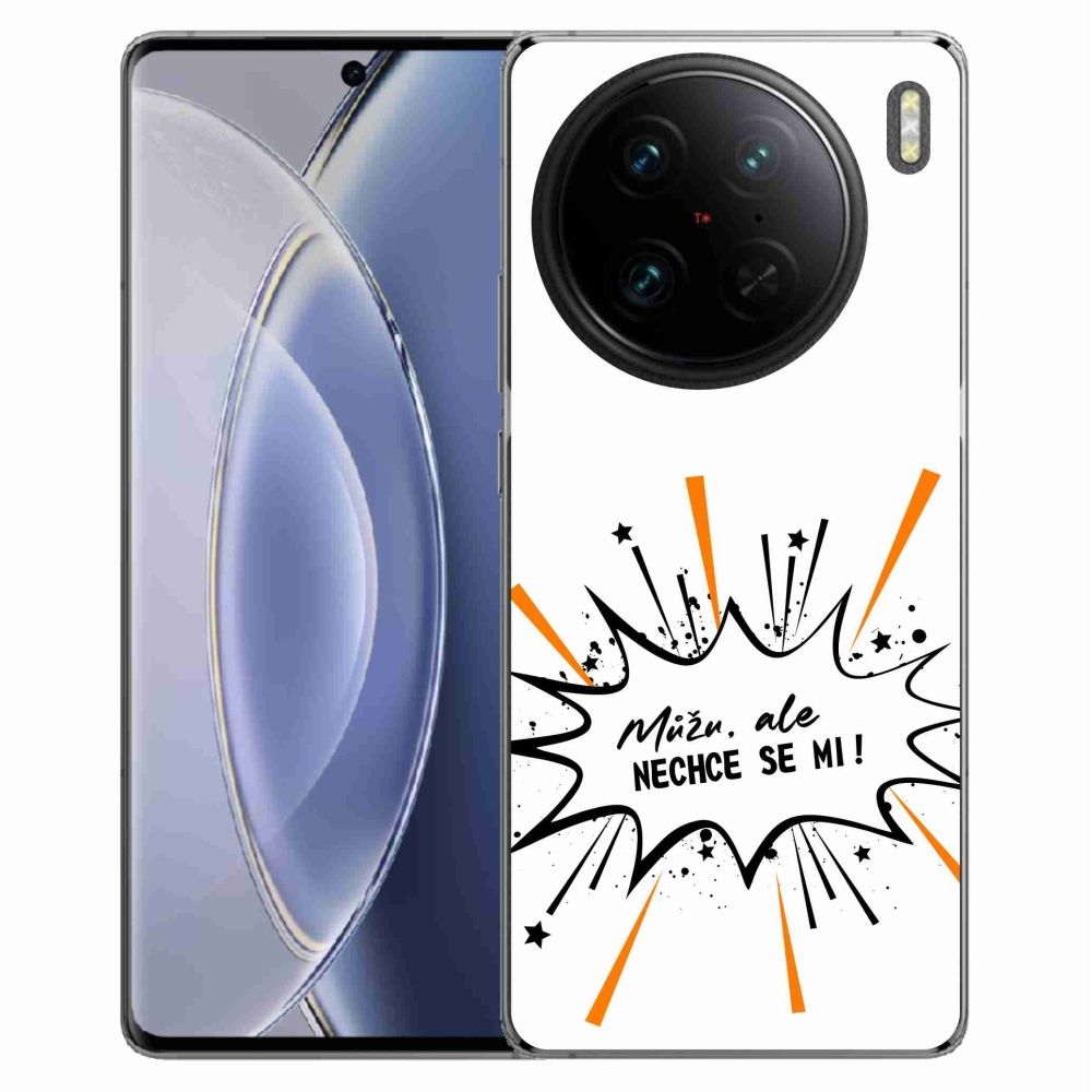 Gél borító mmCase a Vivo X90 Pro készülékhez - vicces szöveg 11 fehér háttér