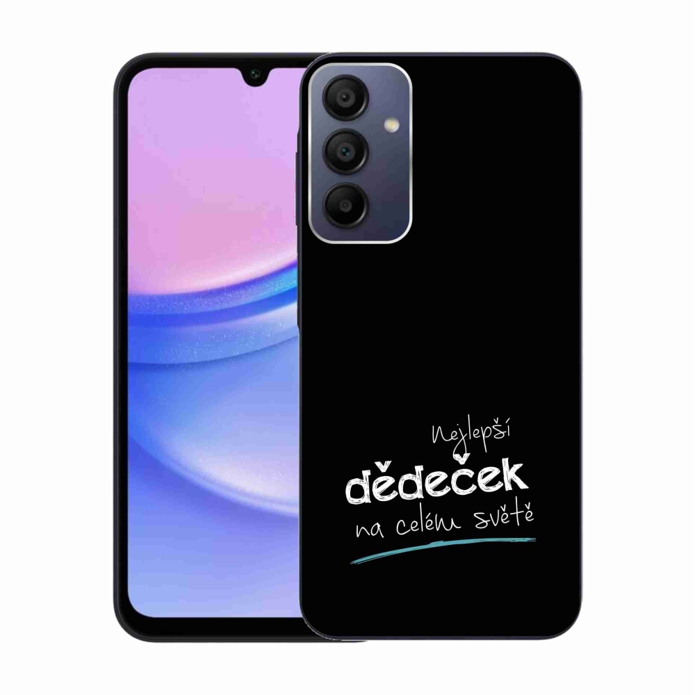 Gél borító mmCase Samsung Galaxy A15 4G/5G - a legjobb nagypapa 3 fekete háttérrel