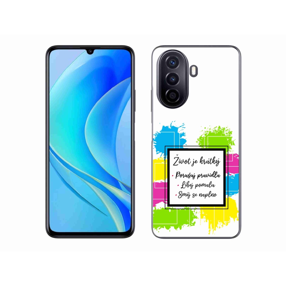 Gél borítás mmCase a Huawei Nova Y70-en - idézet 5 fehér háttér