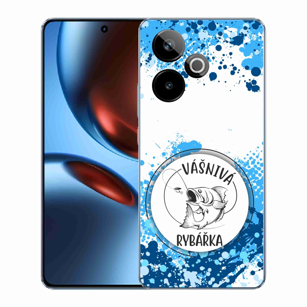 Rugalmas zselés tok mmCase a Realme GT 7 5G/GT 7T 5G képével - szenvedélyes halásznő fehér háttérrel