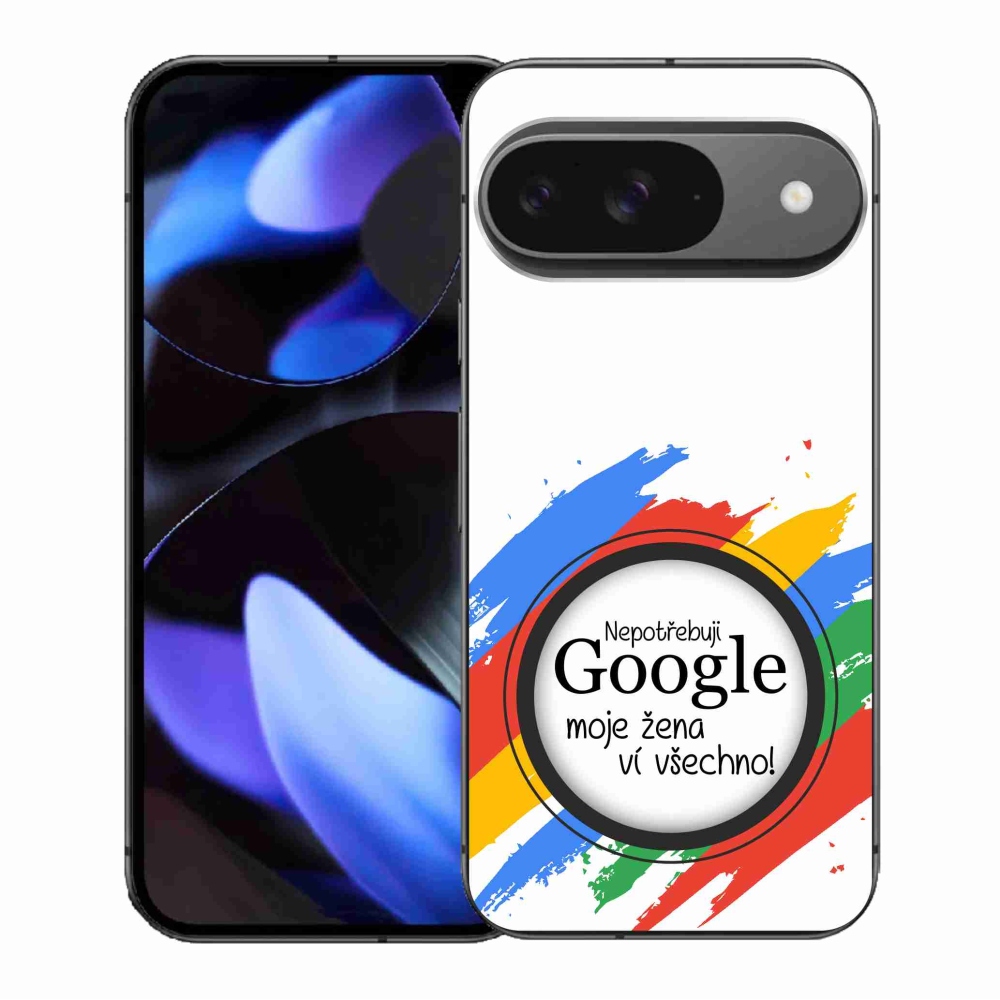 Gél borító mmCase a Google Pixel 9/9 Pro - nő tudja, minden fehér háttérrel