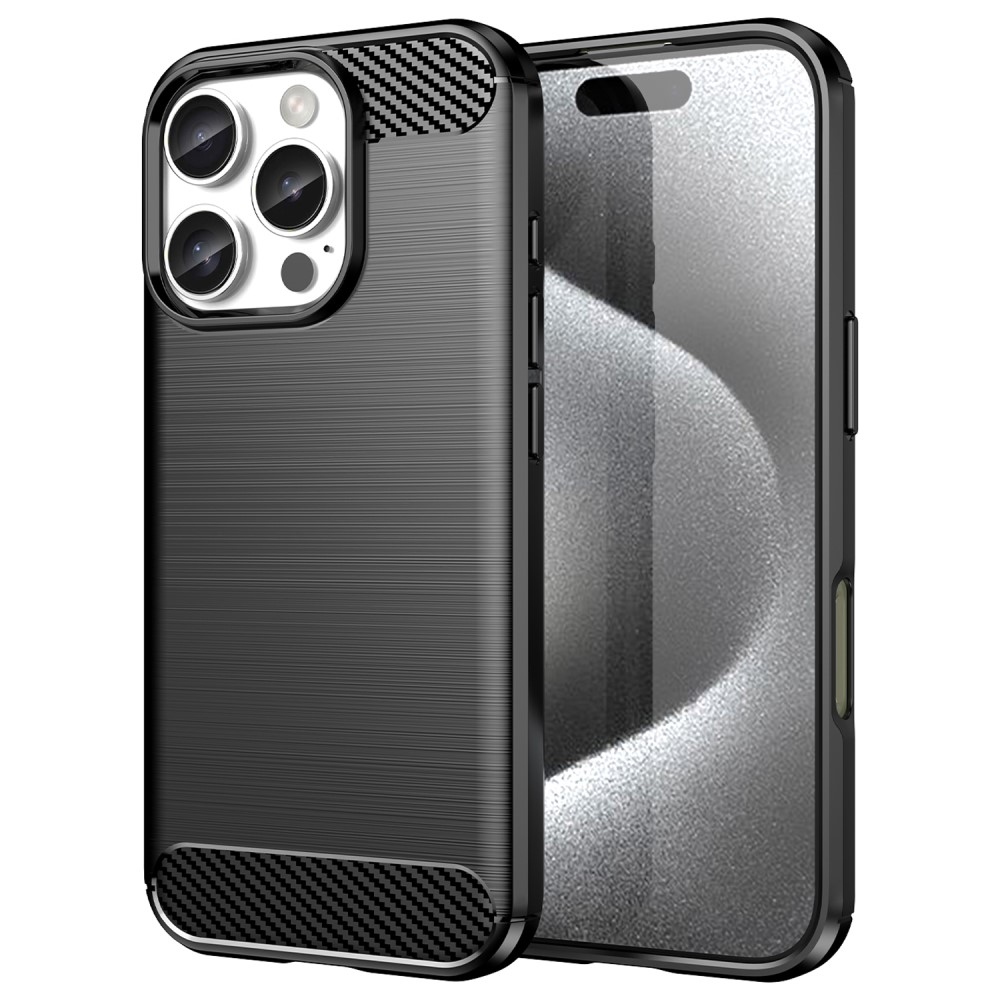 Carbon tartós zselés tok iPhone 16 Pro készülékhez - fekete