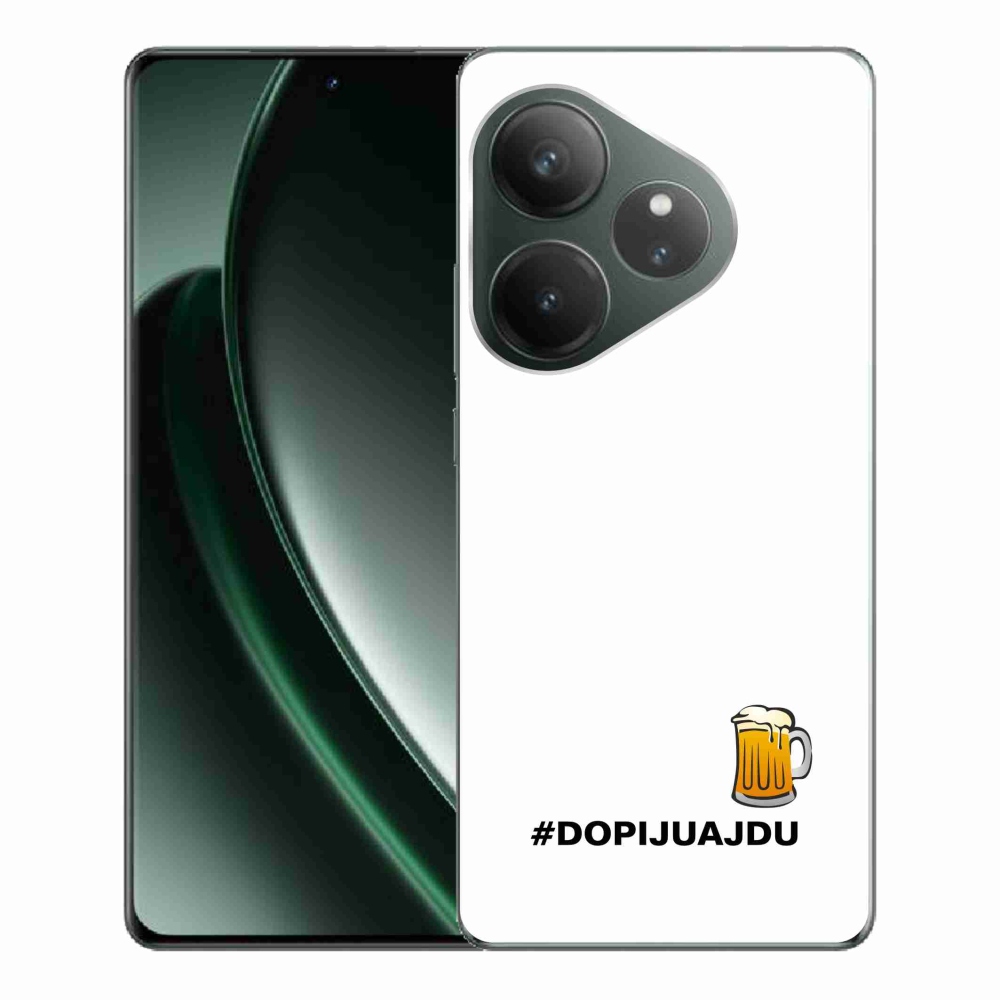 Gél borítás mmCase a Realme GT 6 5G/GT 6T 5G - sör motívum 1 fehér háttérrel