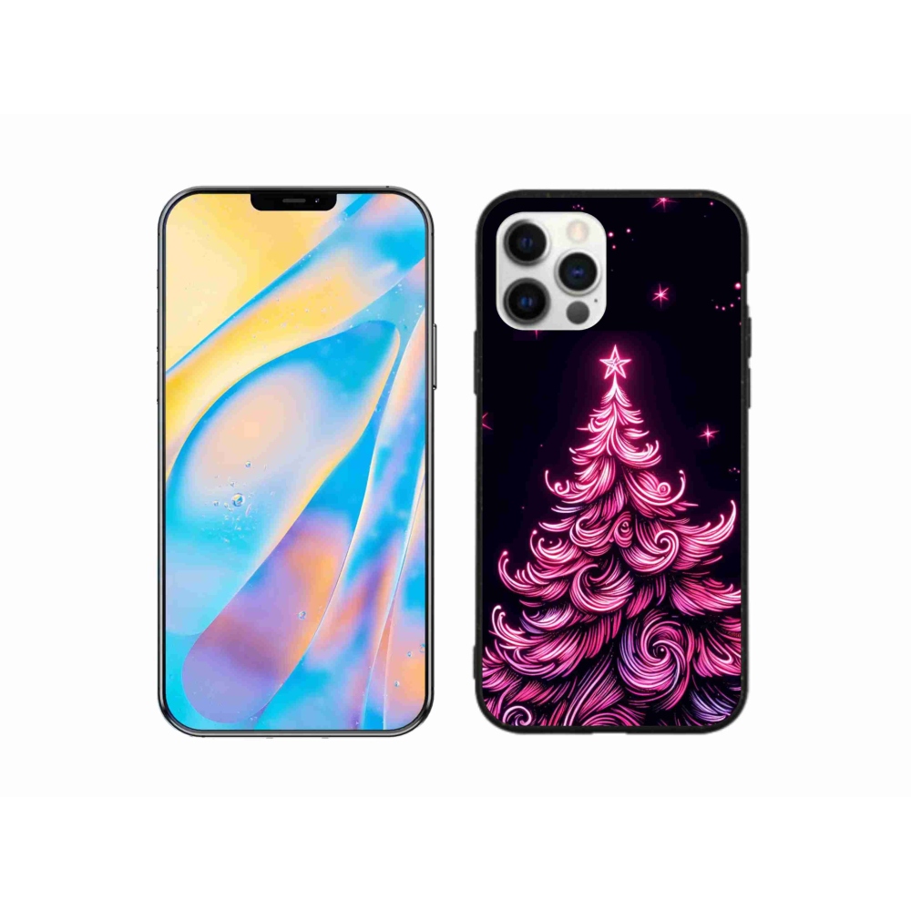 Gél borítás mmCase iPhone 12 készülékhez - neon karácsonyfa 2