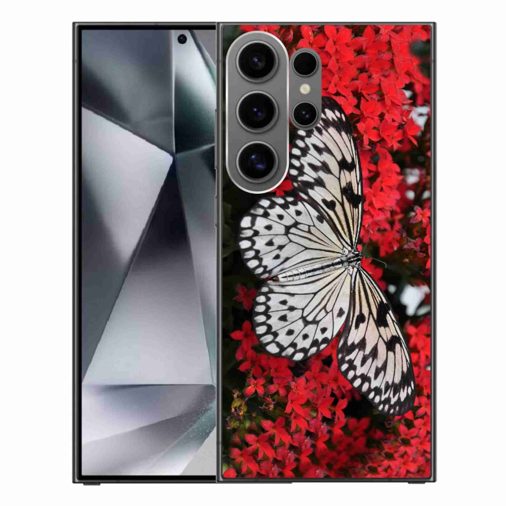 Zselés borítás mmCase Samsung Galaxy S24 Ultra - fekete-fehér pillangó 1
