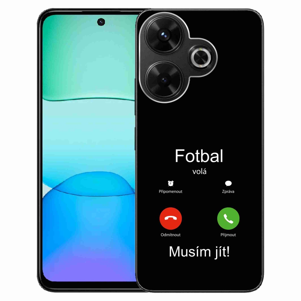 Gél borító mmCase a Xiaomi Redmi 13 4G/Poco M6 4G - futball hívások fekete háttérrel