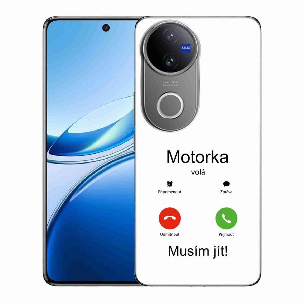Gél borítás mmCase a Vivo V50 5G-n - motoros hívások fehér háttérrel