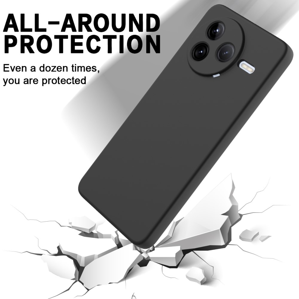 Matt szilikon tok Xiaomi Poco F7 Pro készülékhez - fekete