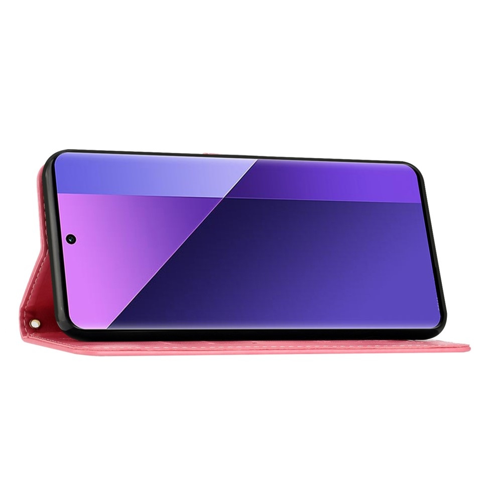 Virágok könyv tok Xiaomi 15 Pro-hoz - rózsaszín