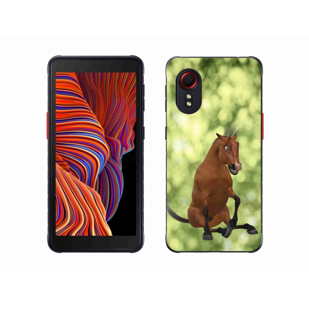 Gél borító mmCase Samsung Galaxy Xcover 5 - barna rajzfilm ló 1