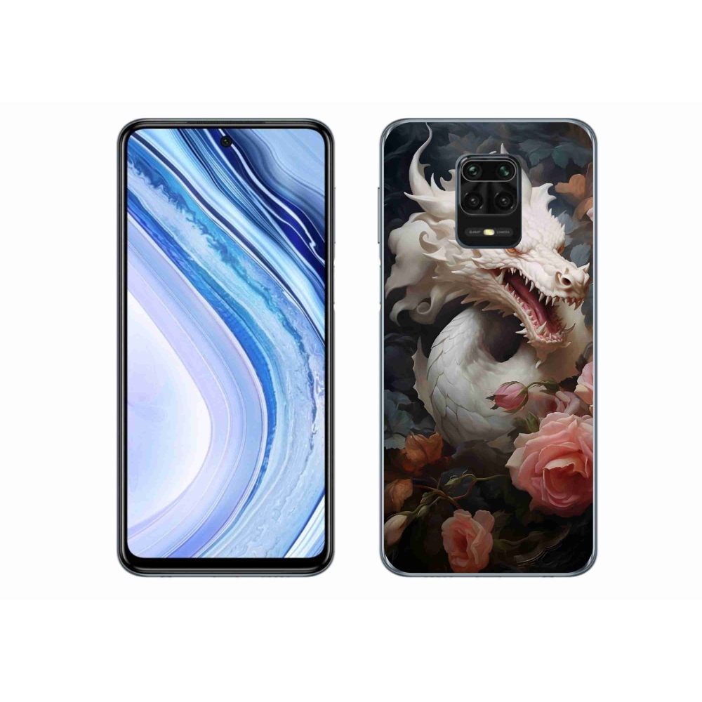 Gél borítás mmCase a Xiaomi Redmi Note 9S-hez - fehér sárkány