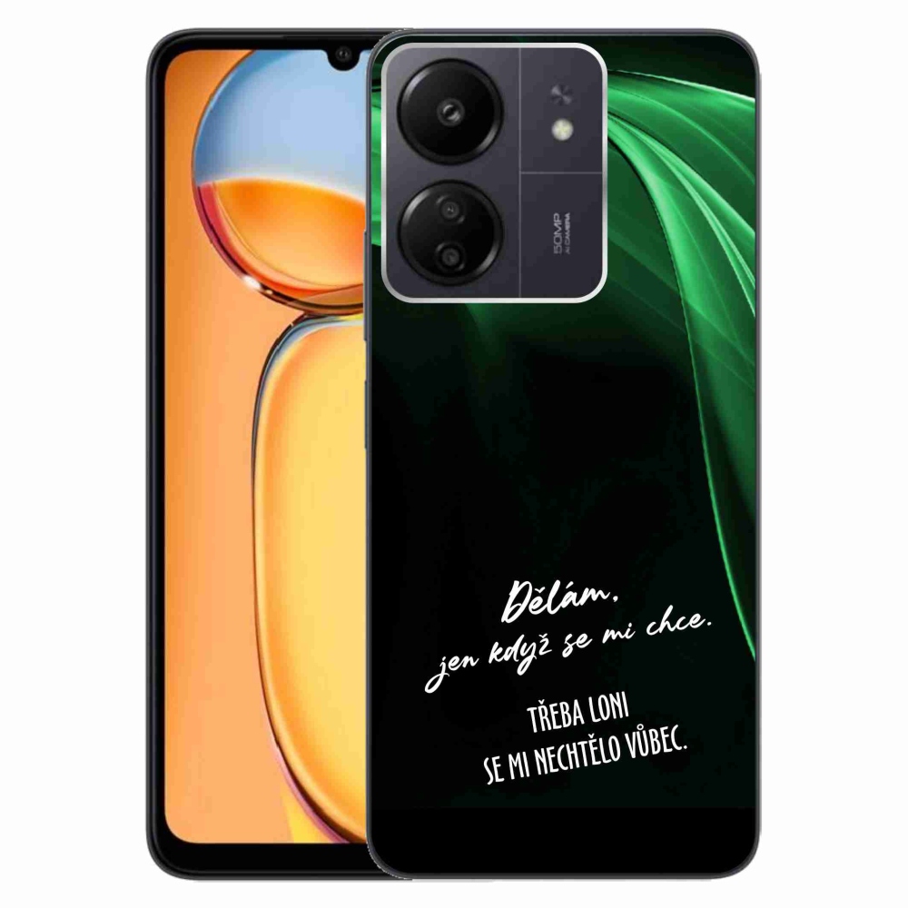 Gél borító mmCase a Xiaomi Poco C65/Redmi 13C-hez - vicces szöveg 12 fekete háttérrel