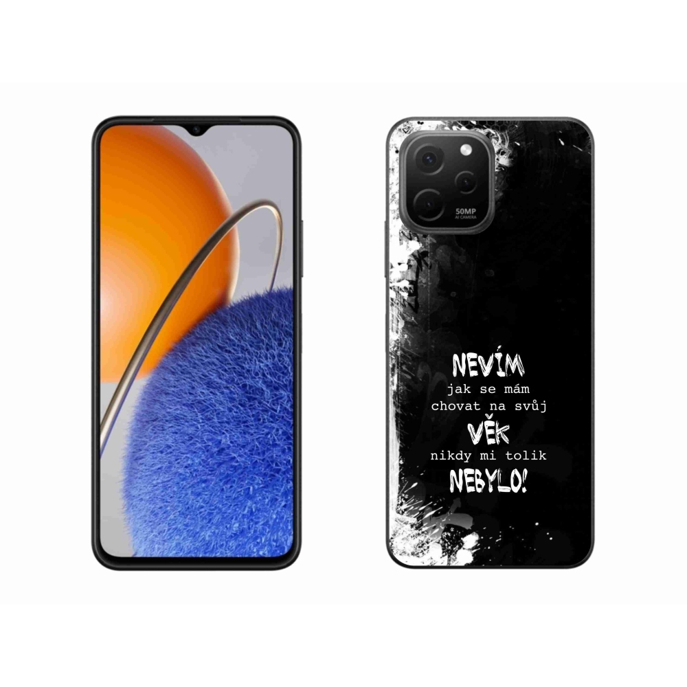 Gél borító mmCase a Huawei Nova Y61 készülékhez - vicces szöveg 14 fekete háttér