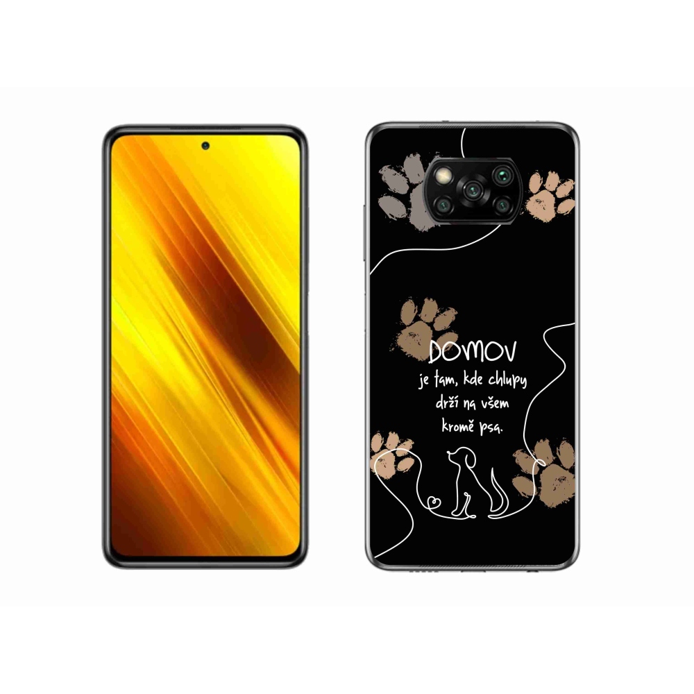 Gél borítás mmCase a Xiaomi Poco X3 Pro készülékhez - kutya motívum fekete háttérrel