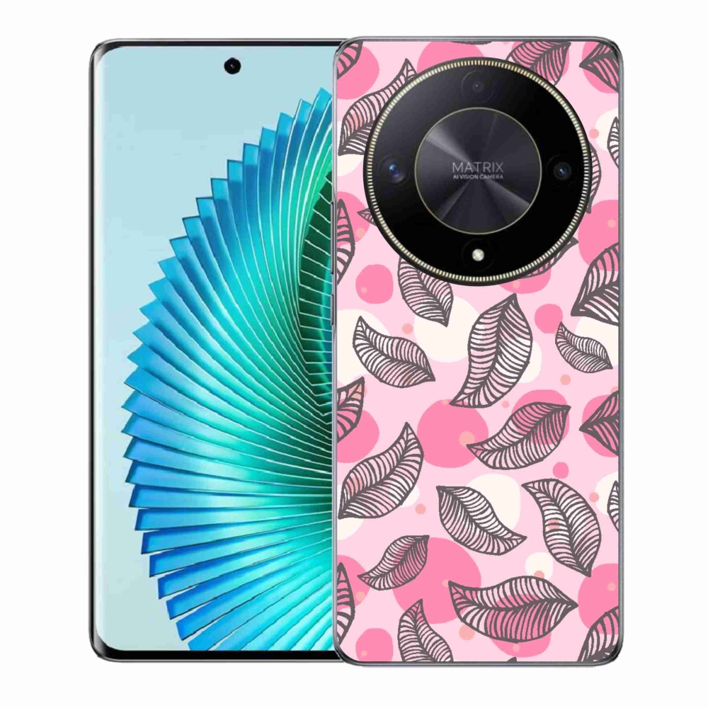 Gél borítás mmCase a Honor Magic 6 Lite 5G számára - rajzfilmes hulló levelek