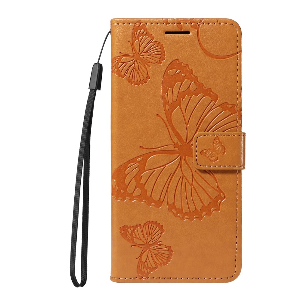 Nagy pillangó könyv tok Xiaomi Redmi Note 14-hez - sárga