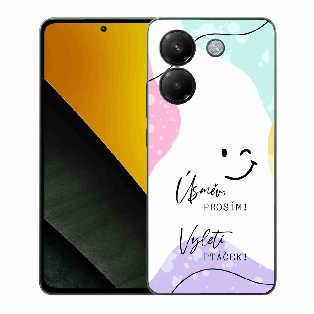 Gél borító mmCase a Xiaomi Poco M7 Pro 5G-hez - vicces szöveg 4 fehér háttérrel