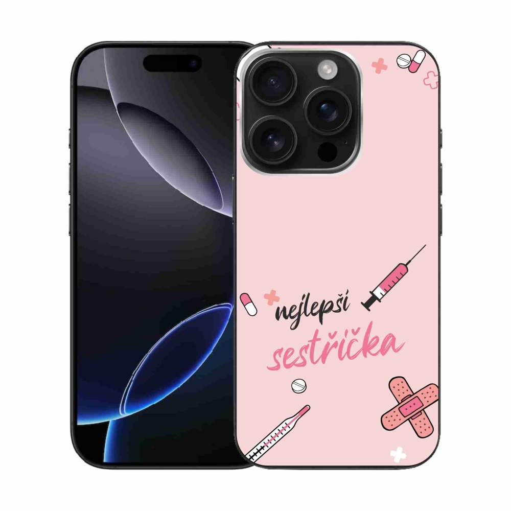 Gél borítás mmCase iPhone 16 Pro készülékhez - a legjobb kishúg rózsaszín háttérrel