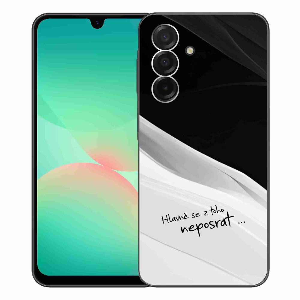 Gél borító mmCase Samsung Galaxy A26 5G - vicces szöveg 13 fehér és fekete háttérrel