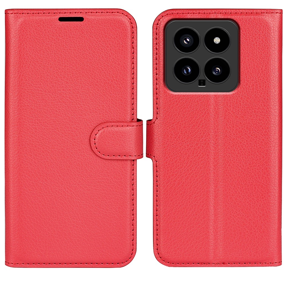 Litchi könyv tok a Xiaomi 14-hez - piros